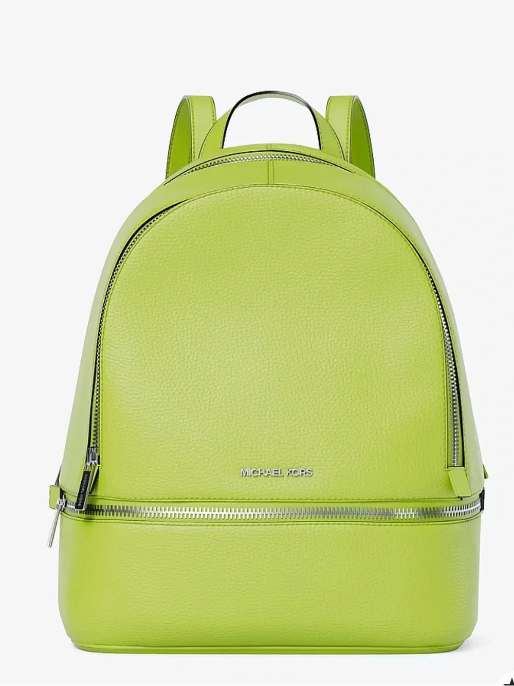 Michael Kors Rhea medium backpack leather Backpack Lime NWT